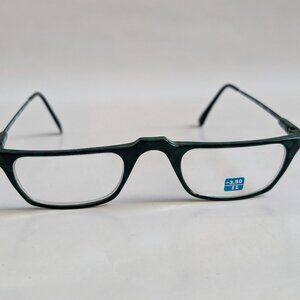 (NWT) Vintage 90's Carbon Fiber Rectangle Half Frame Reading Glasses (S. Green)